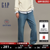 Gap 盖璞 男装冬季新款发热保暖时尚宽松直筒裤牛仔裤潮酷长裤836397
