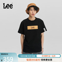 Lee24春夏舒适版Logo男圆领短袖T恤休闲LMT0074714RX 黑色 L