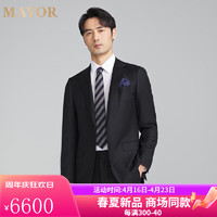 MAYOR男士 春夏170'SLoro piana毛丝面料半毛衬工艺西服 黑色 170/92A