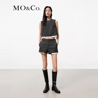 MO&Co.2024夏个性衬布外露精裁A字高腰短裤休闲裤MBD2SOT016 深花灰色 M/165