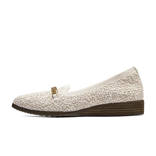 斯凯奇（Skechers）夏季女子时尚法式小香风鞋浅口平底单鞋158803 乳白色/OFWT 37.5