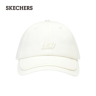 斯凯奇（Skechers）程潇同款夏季男女同款棒球帽可调节复古舒适透气遮阳帽子L124U077 豆腐白/0211 均码
