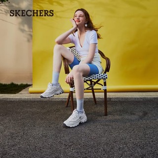 SKECHERS 斯凯奇 D'lites1.0 女子休闲运动鞋 99999863/WNV 白色/海军蓝色 37