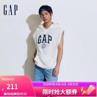 Gap男女装2024夏季logo无袖连帽卫衣宽松可叠穿上衣885520 白色 185/108A(XXXL)亚洲尺码