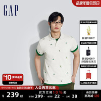 Gap 盖璞 男女装2024夏季新款足球元素翻领polo衫休闲时尚短袖T恤885851