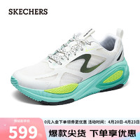 SKECHERS 斯凯奇 男子休闲鞋232735 白色/浅绿色/WAQ 41.5