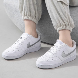 NIKE 耐克 女子W NIKE COURT VISION LO 24春季新款空军一号低帮小白鞋 DH3158-108白银 38