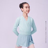 SANSHA 三沙 儿童舞蹈热身服女针织练功上衣芭蕾舞蹈服装KT4030 浅蓝色 L-XL