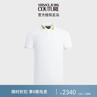 范思哲Versace Jeans Couture24春夏男士SEASONAL印花POLO衫 白色 M