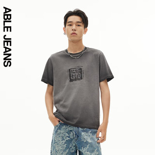 ABLE JEANS 24夏季中国想象玉落青龙新中式图案男士短袖T恤 古黑 XL