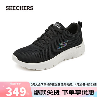 SKECHERS 斯凯奇 女士轻质一脚蹬健步鞋124831 黑色/白色/BKW 36