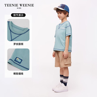 Teenie Weenie Kids小熊童装24春夏男童运动休闲圆领短袖T恤 薄荷色 150cm