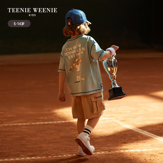 Teenie Weenie Kids小熊童装24春夏男童运动休闲圆领短袖T恤 薄荷色 150cm