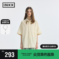 英克斯（inxx）APYD 时尚潮牌夏短袖衬衣男女同款APE2040652 米白色 L