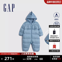Gap 盖璞 婴儿冬季2023新款LOGO羽绒一体式连体衣718971儿童装洋气哈衣