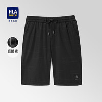 HLA海澜之家休闲短裤男弹力抽绳系带短裤男夏季 黑色花纹25 180/88A(XL)72-78kg