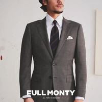 FULL MONTYFULL MONTY羊毛西服外套男士灰色亲王格西装商务正装春季 中灰色3405 42