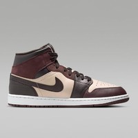 AJ 1 Mid SE  棕米黑 男子中帮复古篮球鞋