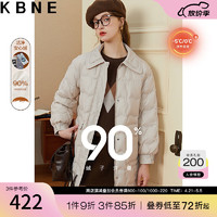 KBNE【90绒】羽绒服女冬季中长白鸭绒外套面包服 米色 M