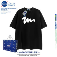 NASAOVER NASA联名~夏季2024新款纯棉短袖t恤男女款情侣装美式半袖宽松上衣