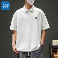 JEANSWEST 真维斯 潮牌重磅短袖POLO衫男士夏季2024新款拼接撞色翻领宽松T恤