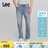 Lee 24春夏新品723修身直脚浅蓝色男凉感牛仔裤凉凉裤休闲潮