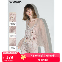 COCO BELLA 预售COCOBELLA幻彩细闪银葱褶皱透视小开衫气质休闲遮阳衫LC606