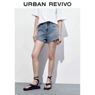百亿补贴：URBAN REVIVO UR女装时尚复古显瘦百搭休闲高腰牛仔短裤UWH830002