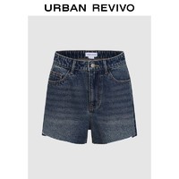 百亿补贴：URBAN REVIVO UR2024夏季新款女装复古时髦猫须水洗棉质牛仔短裤UWV840142