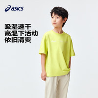 ASICS 亚瑟士 童装2024夏季男女童吸湿速干短袖柔软舒适遮热T恤 001黑色 140cm