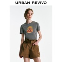 百亿补贴：URBAN REVIVO UR女装美式高街休闲感撞色印花短款正肩T恤UWL430022