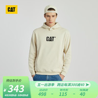 CAT 卡特彼勒 卡特24春男士户外logo设计休闲连帽卫衣 杏色 XL