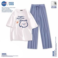 NASAOVER NASA联名卡通短袖男女短袖夏季新款潮牌inS宽松百搭T恤女童一件套