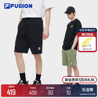 FILA 斐乐 FUSION斐乐潮牌运动短裤男女2024夏季新款宽松针织五分中裤