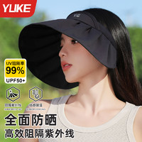 YUKE 羽克 女夏季防晒帽黑胶可折叠