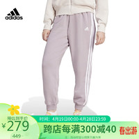 adidas 阿迪达斯 女子 运动型格系列 W 3S FT LS PT 休闲长裤 IR6067 紫粉 A/XL