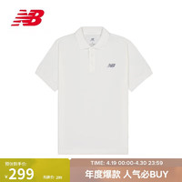 new balance POLO衫24年男款户外潮流百搭运动短袖MT41503 WT M