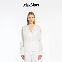 MaxMara 2024春夏女装苎麻薄纱衬衫6261024206 白色 36