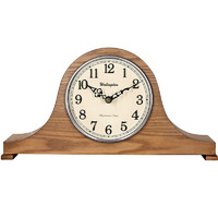 威灵顿 座钟  实木台钟客厅古典座钟复古时钟木质坐钟中式石英钟 实木座钟T20249（原木色）