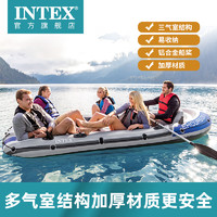 INTEX 船皮划艇钓鱼船充气船橡皮艇户外水上冲锋舟加厚皮筏艇小船