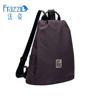 法姿Frazzil/法姿黑色双肩背包女日韩百搭休闲防盗帆布布旅游背包 2883冉紫纯色 双肩背包
