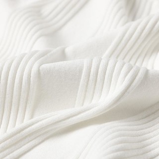 DUIBAI 对白 2024夏装细腻质感竖坑条纹理修身显瘦女式圆领短袖针织衫