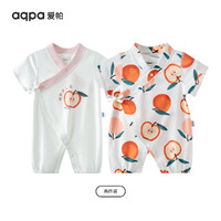aqpa 婴儿夏季连体衣宝宝哈衣纯棉新生儿四季和尚服