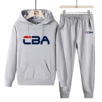 CBA 男士套装运动春秋款休闲服连帽套头卫衣跑步裤两件套