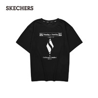 SKECHERS 斯凯奇 男女同款T恤L124U131 碳黑/0018 L