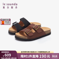 莱尔斯丹 le saunda2024春季时尚休闲轻便舒适套脚勃肯凉拖复古缓震男鞋5M80003 深啡色 TMN 38