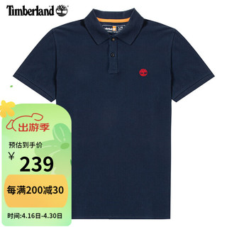 Timberland POLO衫男夏季新款户外旅行休闲短袖商务透气翻领T恤A62T5 A2EPM433/深宝石蓝色 XXL/190