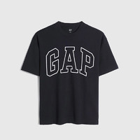 限尺码：Gap 盖璞 男女同款2024夏新款撞色logo圆领短袖T恤纯棉544465