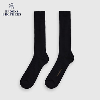 布克兄弟（BrooksBrothers）男士24春夏微弹羊毛简约保暖长袜 0004-黑色 OS