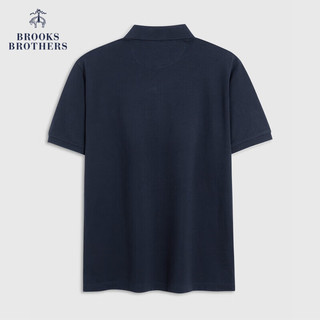 布克兄弟（BrooksBrothers）男士24春夏彩色logo短袖针织polo衫 4004-藏青色 S